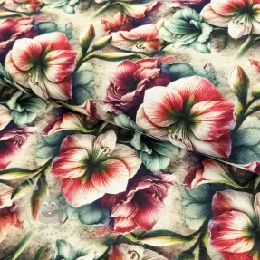 Viskoosi pellavalla Azalea design A digital print