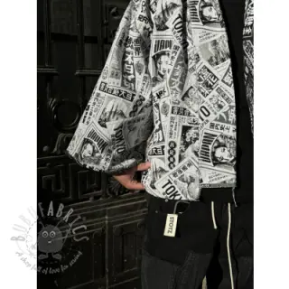 Sisustuskangas jacquard Neo noir blanc