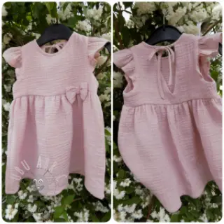 Kaksinkertainen harsokangas/musliini old rose ORGANIC