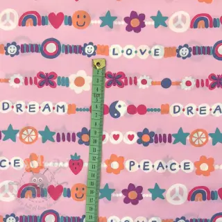 Puuvillakangas Love dream pink