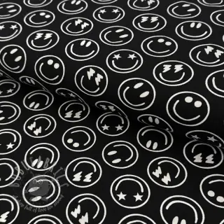 Neulos Happy faces black digital print