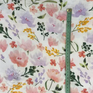 Kaksinkertainen harsokangas/musliini Big summer flowers digital print