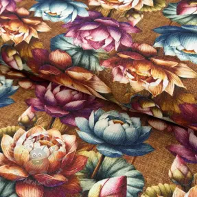 Viskoosi pellavalla Marigold design C digital print