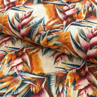Viskoosi pellavalla Marigold design Ja digital print