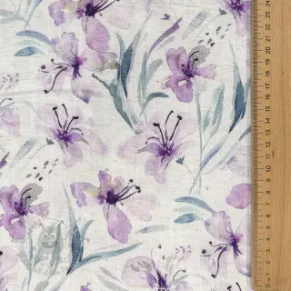 Viskoosi pellavalla Natural Lin Laurel purple digital print