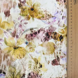 Puuvillakangas SATIN Maui yellow digital print