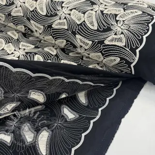 Puuvillakangas EMBROIDERY Amia black