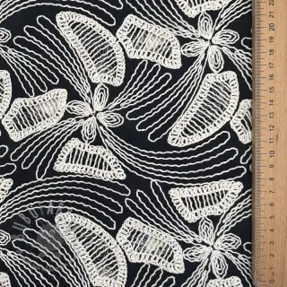 Puuvillakangas EMBROIDERY Amia black
