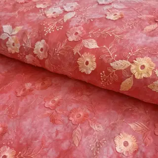 Bavlnená látka TIE DYE EMBROIDERY Poppy design K