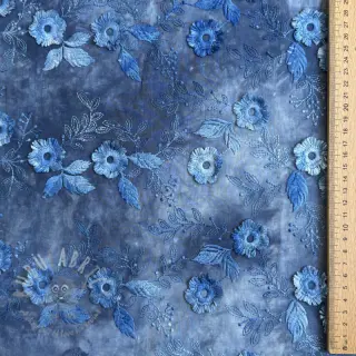 Puuvillakangas TIE DYE EMBROIDERY Poppy design L
