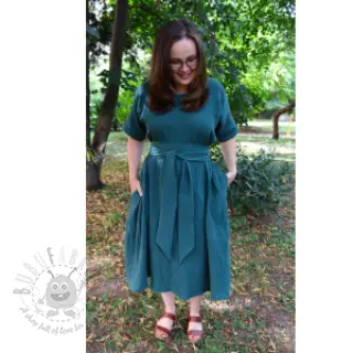 Kaksinkertainen harsokangas/musliini dark cyan
