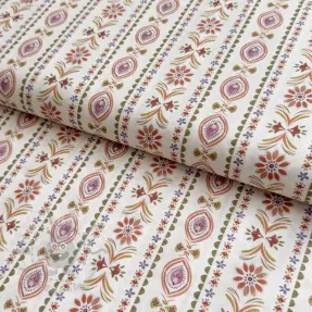 Puuvillakangas Motif stripe off white digital print