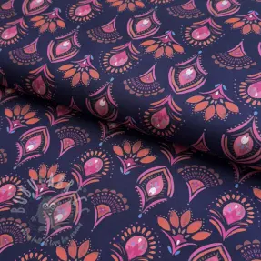 Puuvillakangas Motif navy digital print