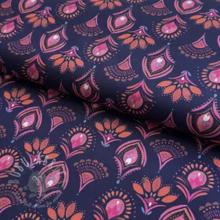 Puuvillakangas Motif navy digital print