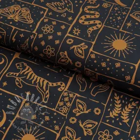 Puuvillakangas Boho black