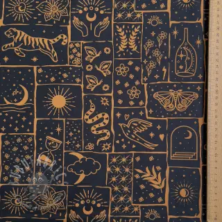 Puuvillakangas Boho black