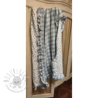 Kaksinkertainen harsokangas/musliini Double sided CHECKS MINI green