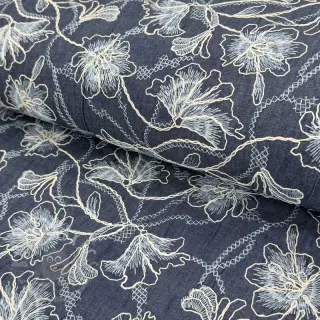 Puuvillakangas JEANS EMBROIDERY Lisa design A