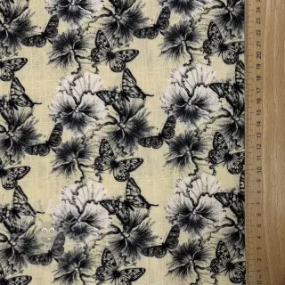 Viskoosi pellavalla Hibiscus digital print