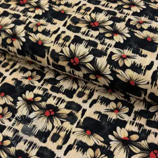 Viskoosi pellavalla Daisy design B digital print