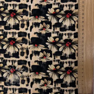 Viskoosi pellavalla Daisy design B digital print