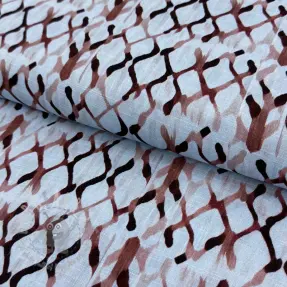 Viskoosi pellavalla Ivy Diamonds design Ja digital print
