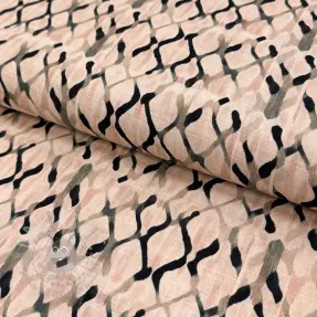 Viskoosi pellavalla Ivy Diamonds design B digital print