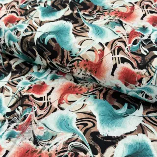 Viskoosi pellavalla Paint chaos design B digital print