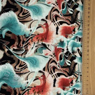 Viskoosi pellavalla Paint chaos design B digital print