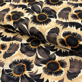Viskoosi pellavalla Sunlower design Ja digital print