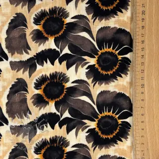 Viskoosi pellavalla Sunlower design Ja digital print