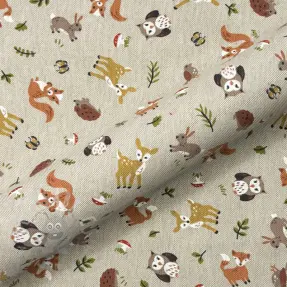 Sisustuskangas Linenlook premium Forest Friend Animal