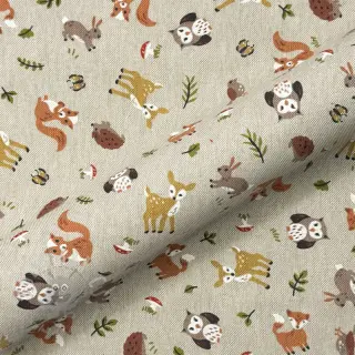 Sisustuskangas Linenlook premium Forest Friend Animal