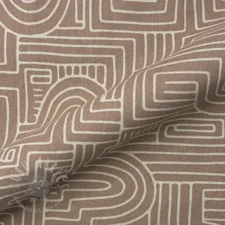 Sisustuskangas Linenlook premium Curve Maze Line