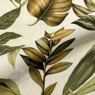 Sisustuskangas Linenlook Botanic Bold Leaf digital print