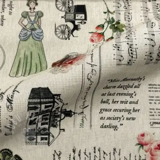 Sisustuskangas Linenlook Regal Newspaper digital print