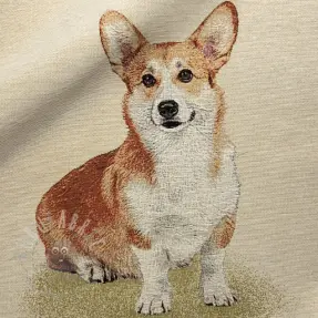 Sisustuskangas GOBELIN PREMIUM Sitting Corgi Dog PANEL