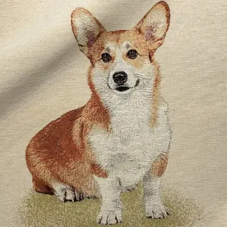 Dekoračná látka GOBELIN PREMIUM Sitting Corgi Dog PANEL