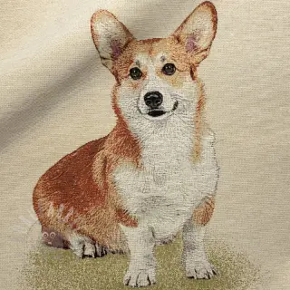 Sisustuskangas GOBELIN PREMIUM Sitting Corgi Dog PANEL