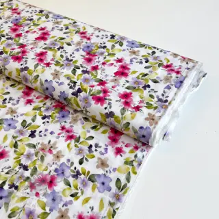 Viskoosi RADIANCE Flower Uma white digital print