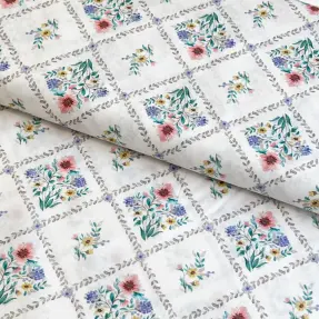 Bavlnená látka Flowers Tara off white design A digital print