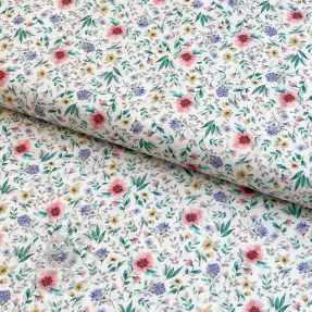 Puuvillakangas Flowers Tara off white design B digital print