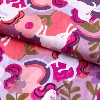 Puuvillakangas Unicorns mauve digital print