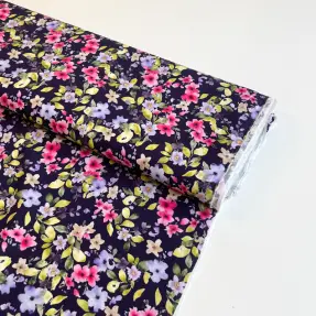 Viskóza RADIANCE Flower Uma navy digital print