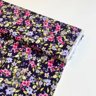 Viskoosi RADIANCE Flower Uma navy digital print