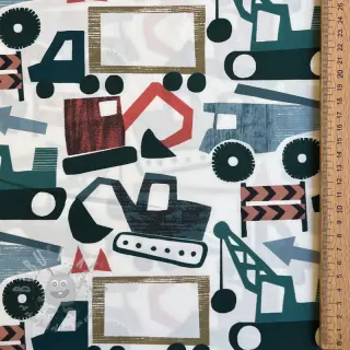 Puuvillakangas Vehicles off white digital print
