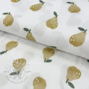 Kaksinkertainen harsokangas/musliini Pears design B digital print