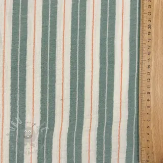 Kaksinkertainen harsokangas/musliini YARN DYED Line green