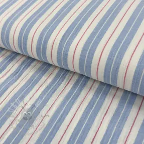 Kaksinkertainen harsokangas/musliini YARN DYED Line blue
