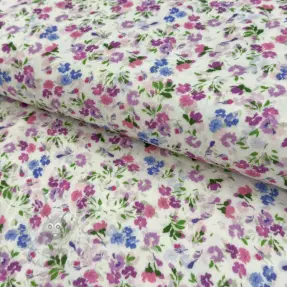 Kaksinkertainen harsokangas/musliini Flower Michaela off white digital print